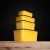 4 Pack Assorted Reusable Crib Containers - Yellow